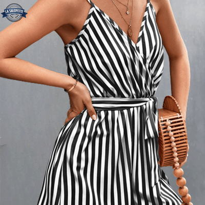 Striped playsuit<br> Zebra Verticals