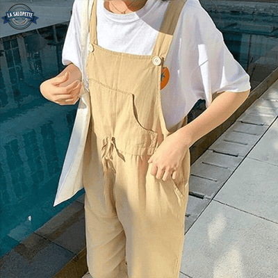 Bavette Salopette Beige Femme