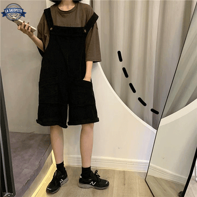 Salopette en Velours Femme Noire