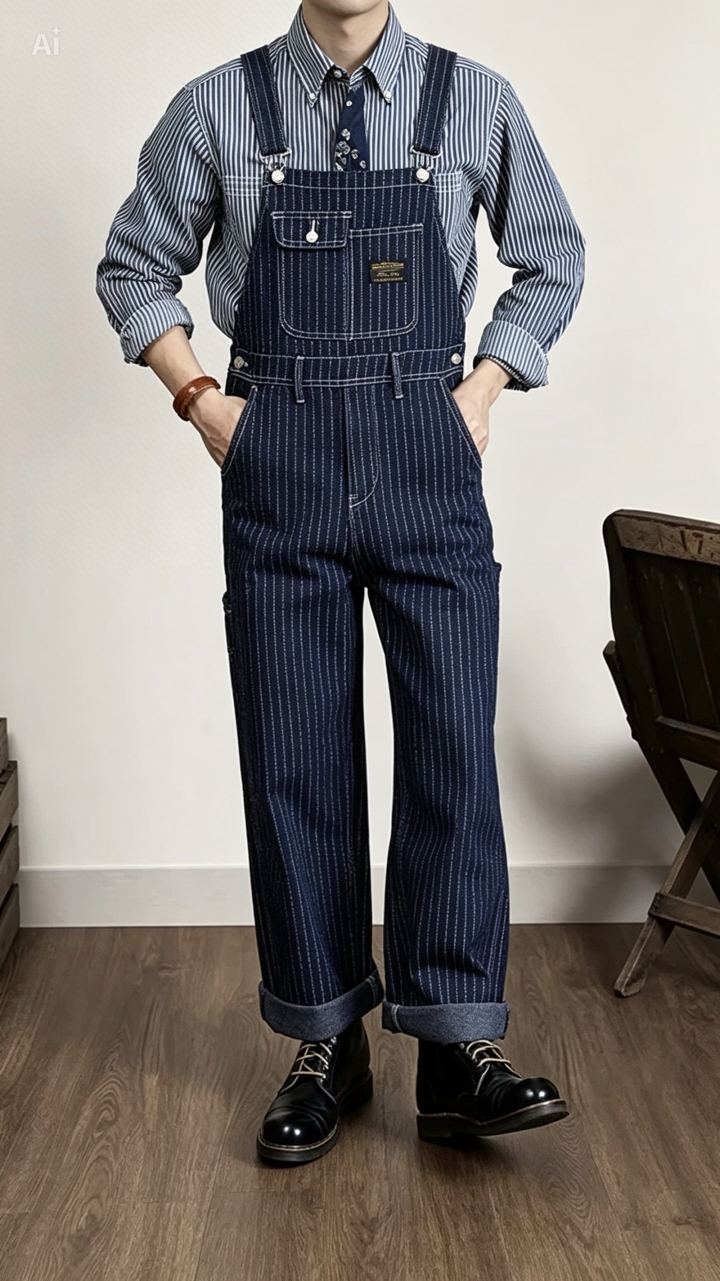Striped Military Overalls