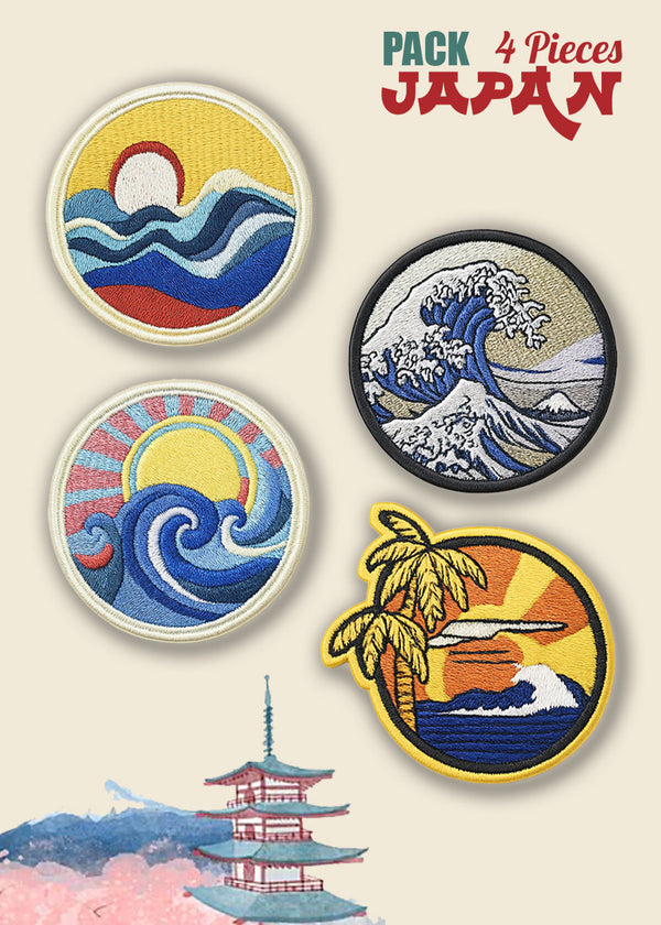 Iron-on Patch Set Japan Sunrise