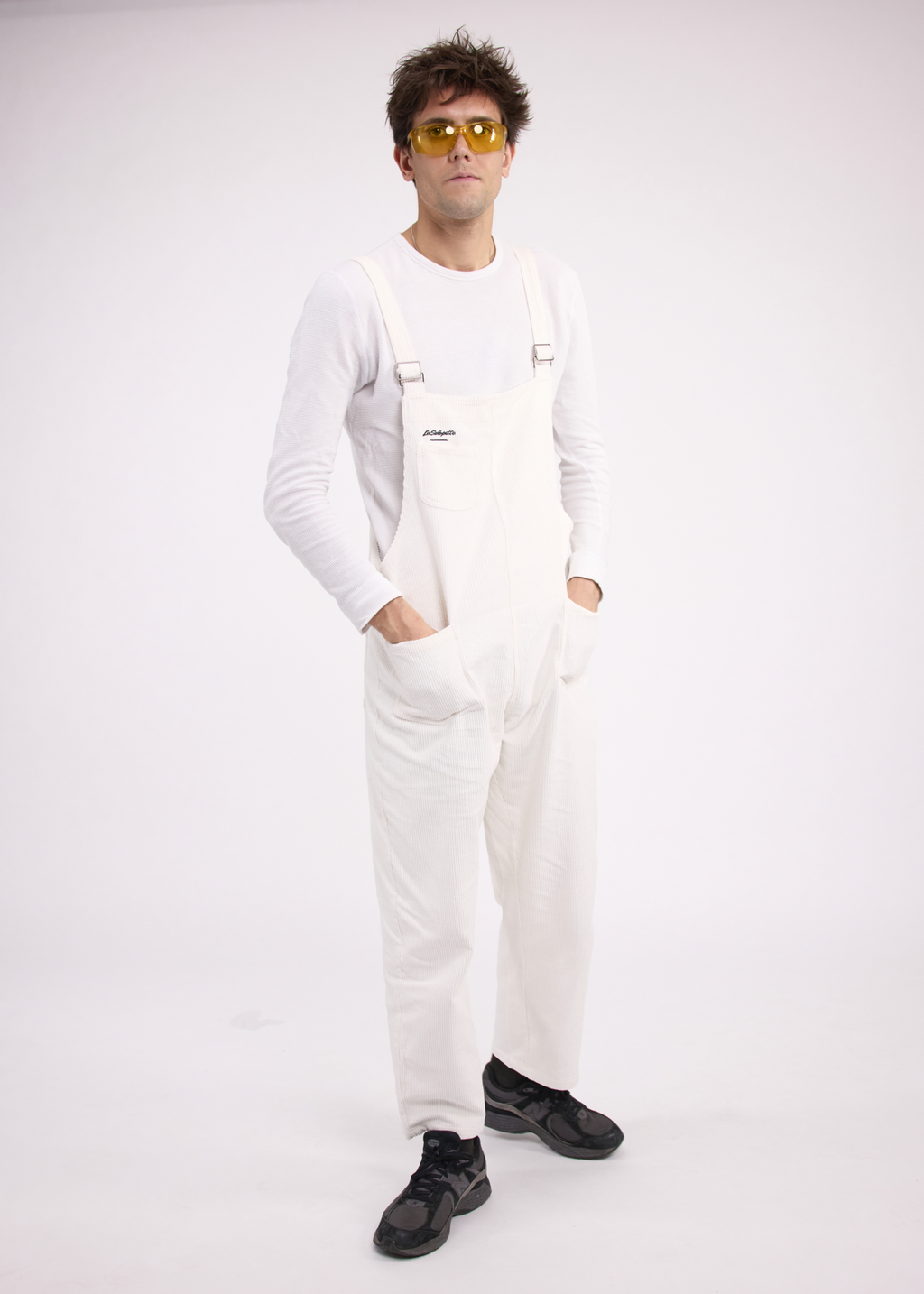 White Corduroy Overalls | La Salopette