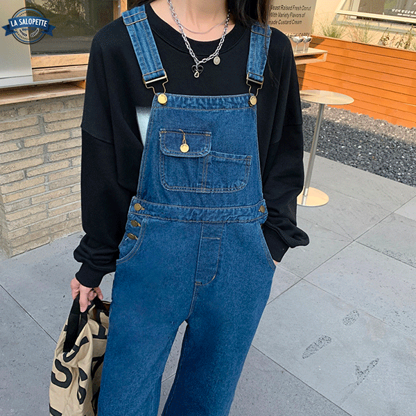 Denim Overalls Navy Lady