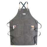 GOOPEEG summer canvas work apron denim Korean version hairdressing hairdresser floral barista custom LOGO waist