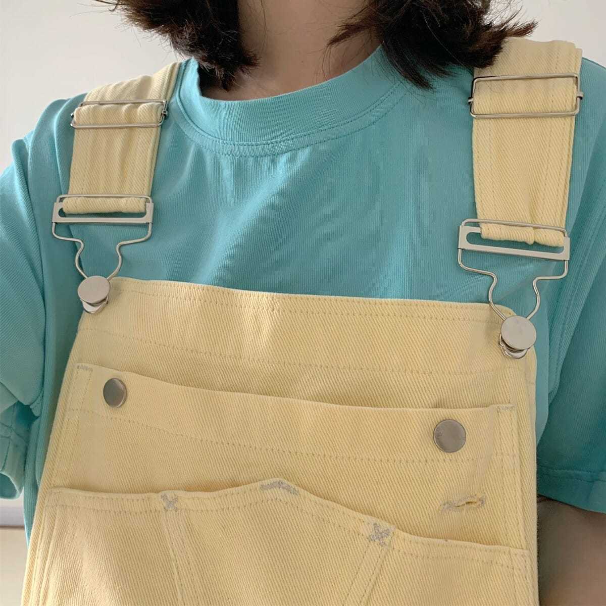 Denim Overalls Pastel Yellow