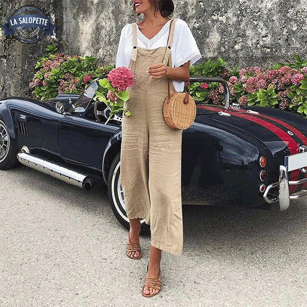 Vintage Overalls Beige Gold