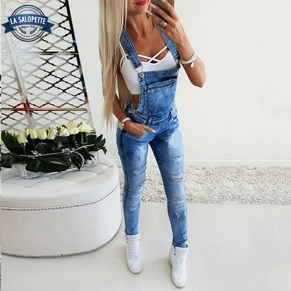 Denim Overalls Slim Oia