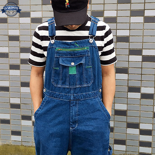 Denim Overalls Construction Site Blue
