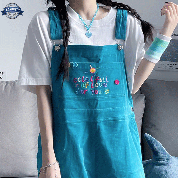 Vintage Overalls Blue Velvet