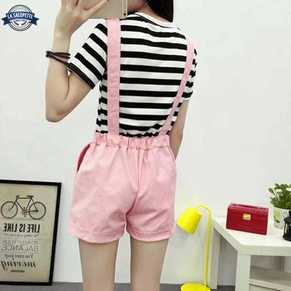 Short Overalls Icy Pink Woman