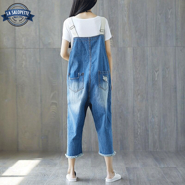 Denim Overalls Himeji Cropped Pants