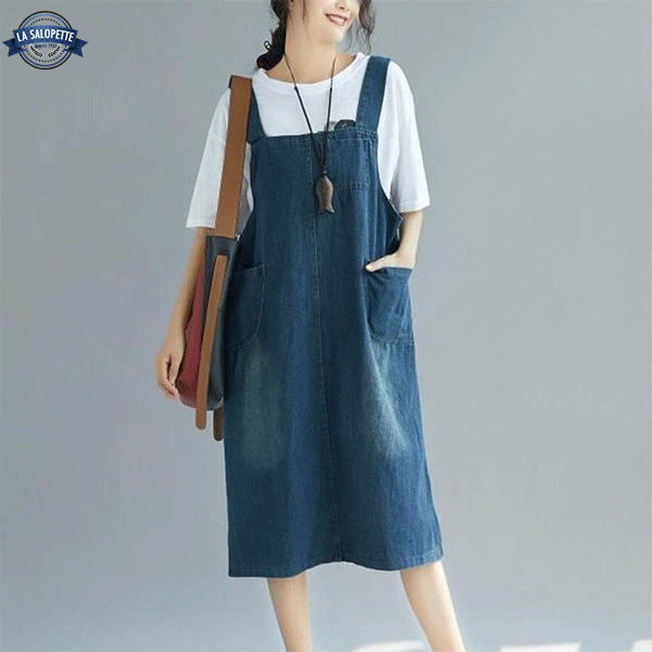 Pinafore Dress Duck Blue
