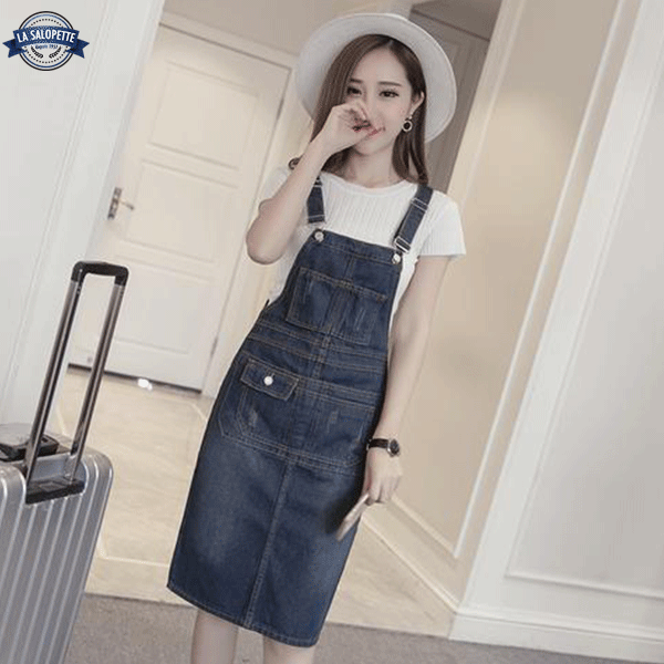 Pinafore Dress in Jean Luana