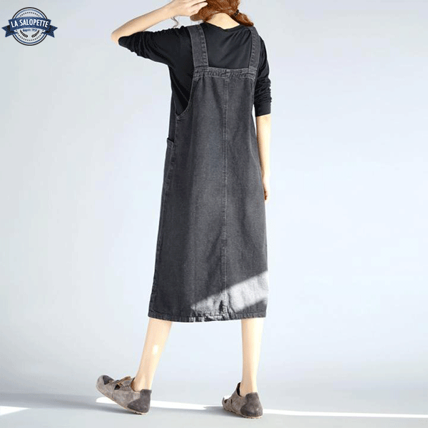 Pinafore Dress Black City Jeans