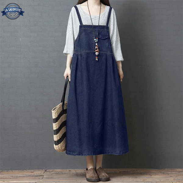 Pinafore Dress Jean Long Noukon