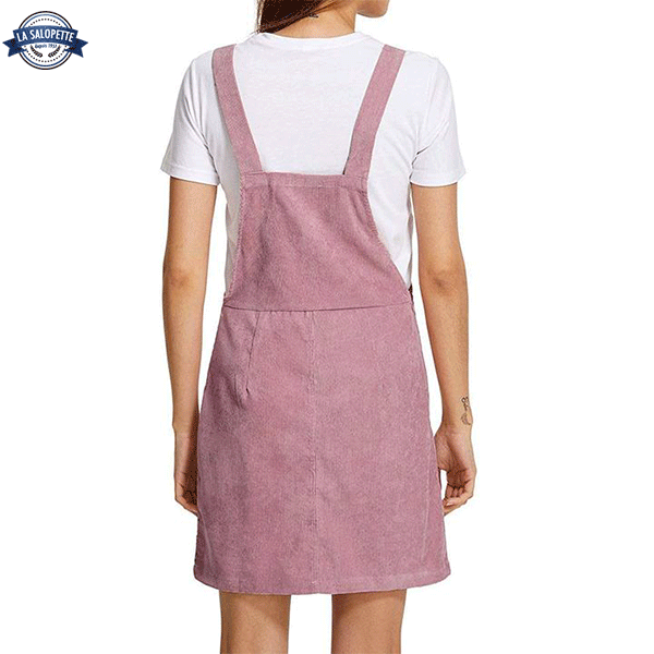Pinafore Dress Candy Pink Velvet