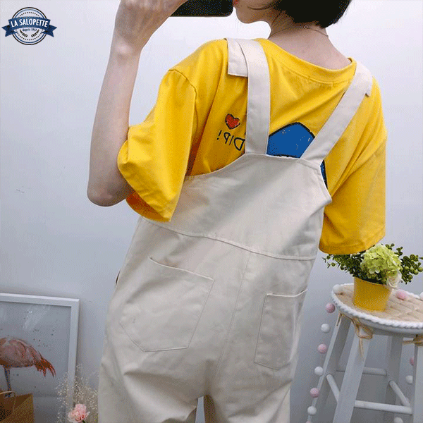 Vintage Overalls Beige Peach