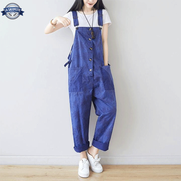 Vintage Overalls Strappy Palm Tree