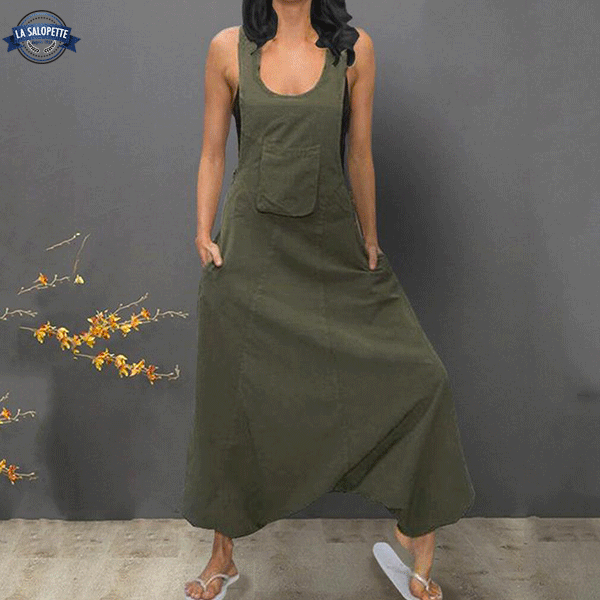 Pinafore Dress Ample Green Avocado