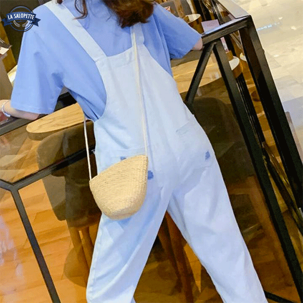Vintage Overalls White Painter Boketto
