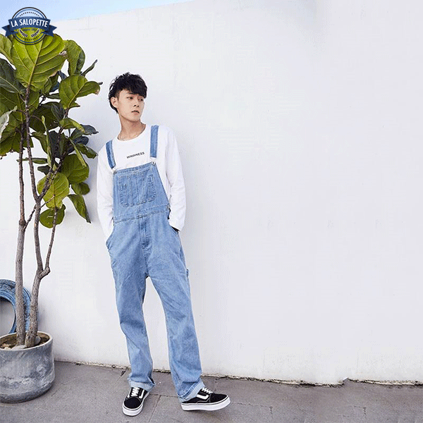 Denim Overalls Blue in Light Denim Leto