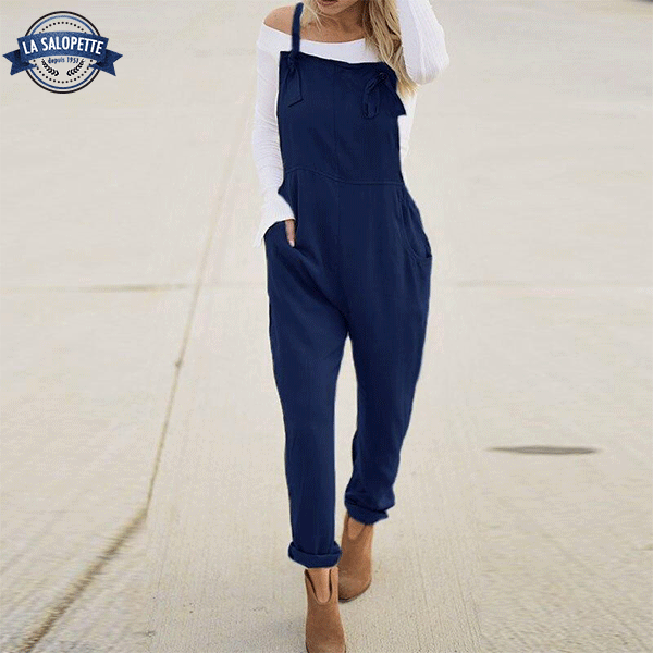 Vintage Overalls Navy Blue Hippie Woman