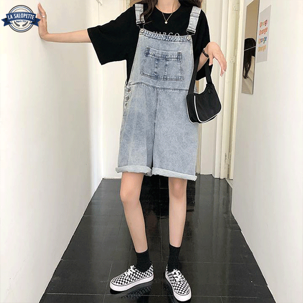 Salopette Courte Jean Femme