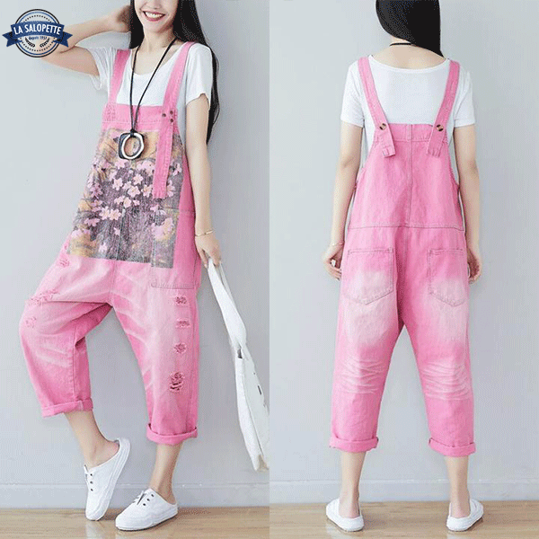 Salopette en Denim Rose