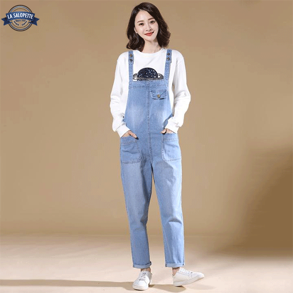 Denim Overalls Clear Blue Look
