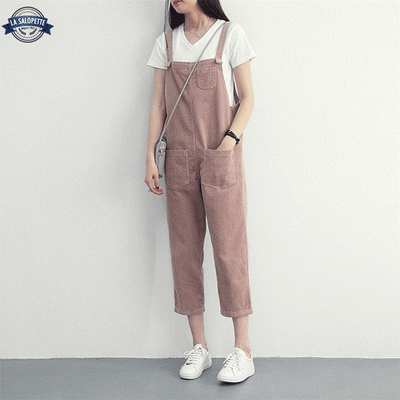 Salopette en Velours Rose