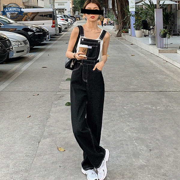 Denim Overalls Plus Size Extra-Flare