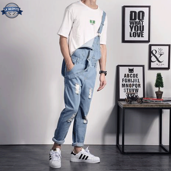 Denim Overalls Torn Versa