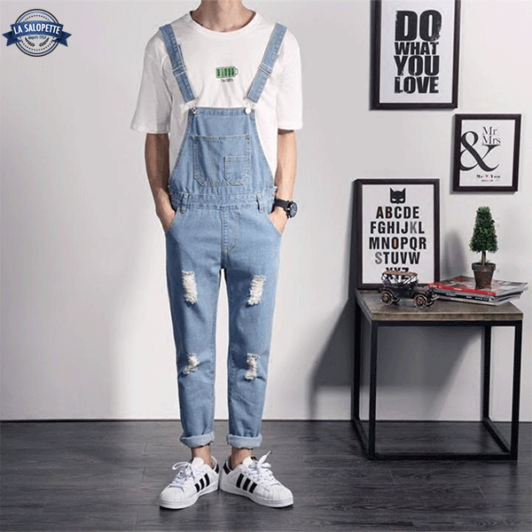 Denim Overalls Torn Versa