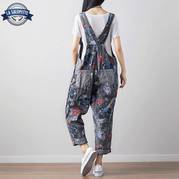 Denim Overalls Gray Kenroku-en