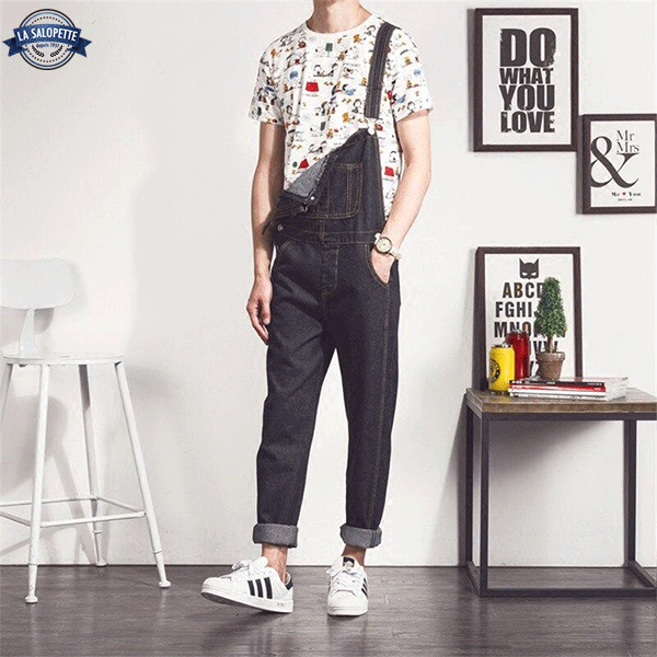 Denim Overalls Men Vintage Trend