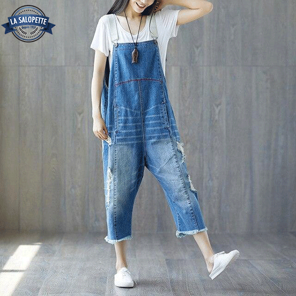 Denim Overalls Himeji Cropped Pants