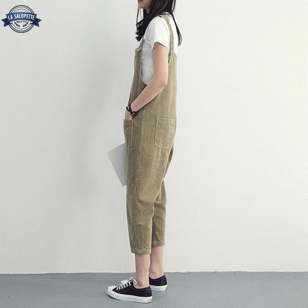 Vintage Overalls Velvet Khaki