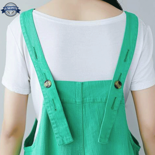 Denim Overalls Kawaii Green
