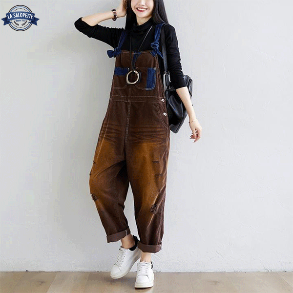 Denim Overalls Tawny Brown