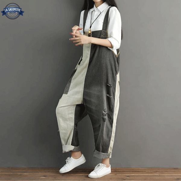 Denim Overalls Black and White