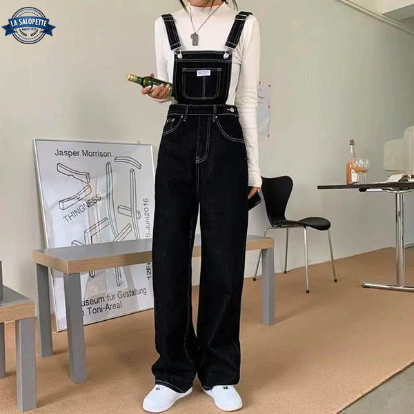 Denim Overalls Flared Pants