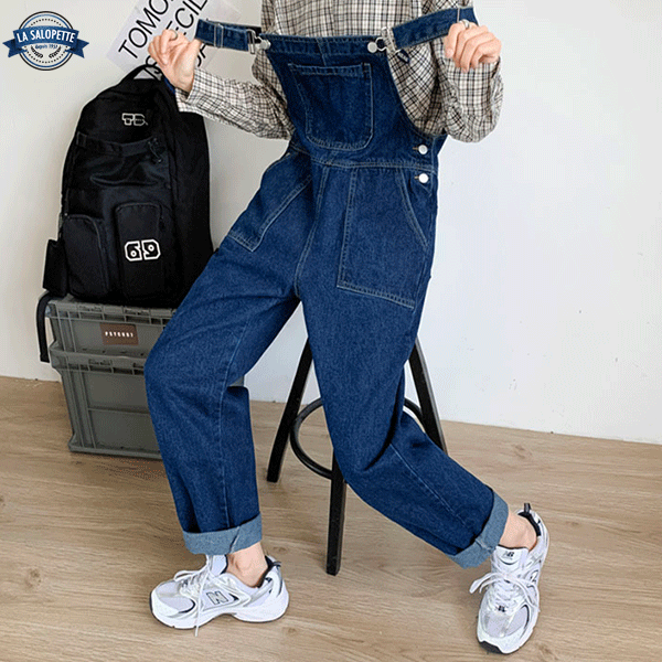 Denim Overalls Boot Cut Pants