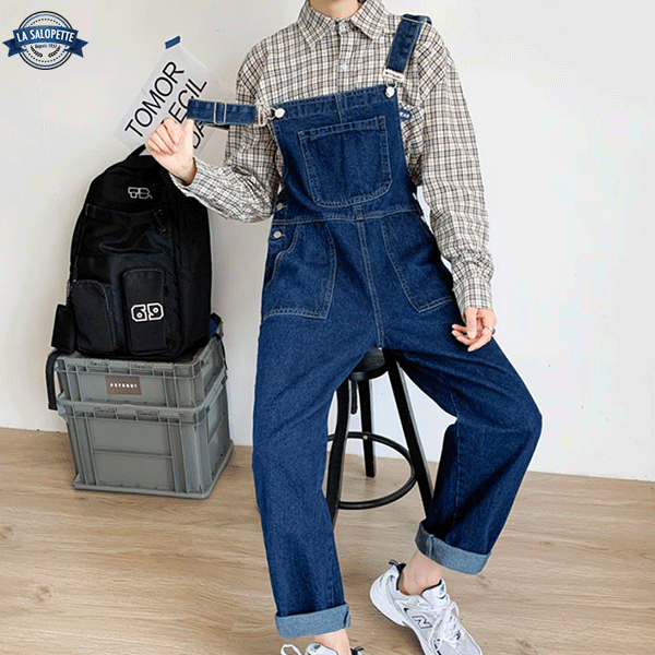 Denim Overalls Boot Cut Pants