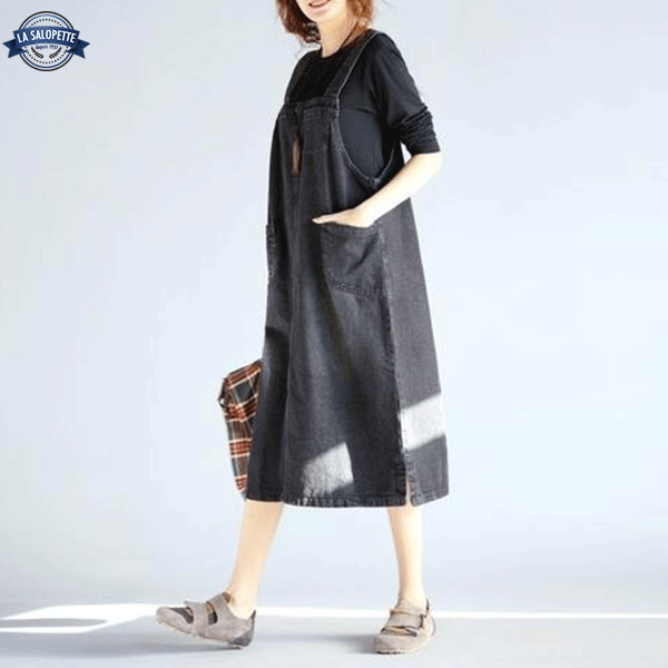 Salopette Robe Jean Noir