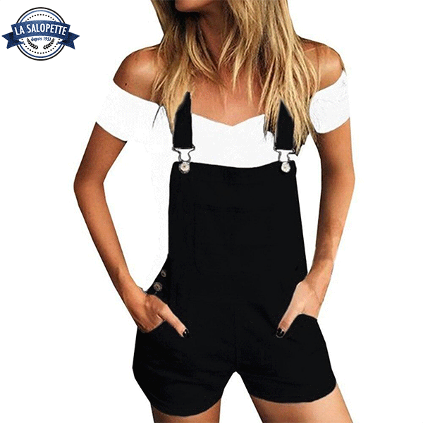 Short Overalls Style Basic Black
