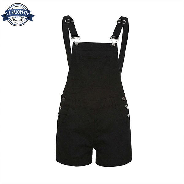 Short Overalls Style Basic Black