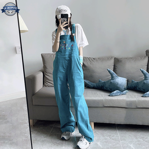 Vintage Overalls Blue Velvet