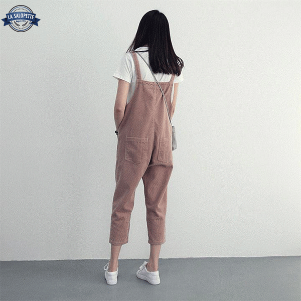Vintage Overalls Candy Pink Velvet