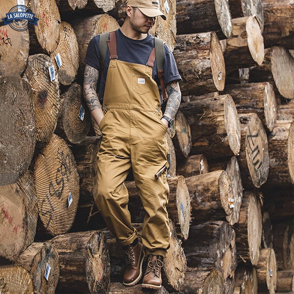 Work Overalls in Brown Corduroy