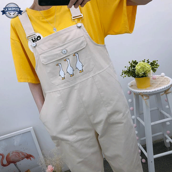 Vintage Overalls Beige Peach